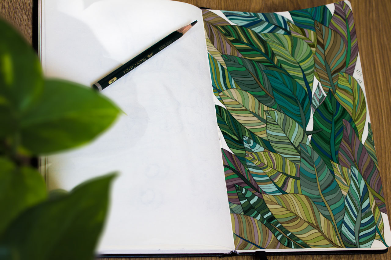 sketchbook enrique flores de hojas
